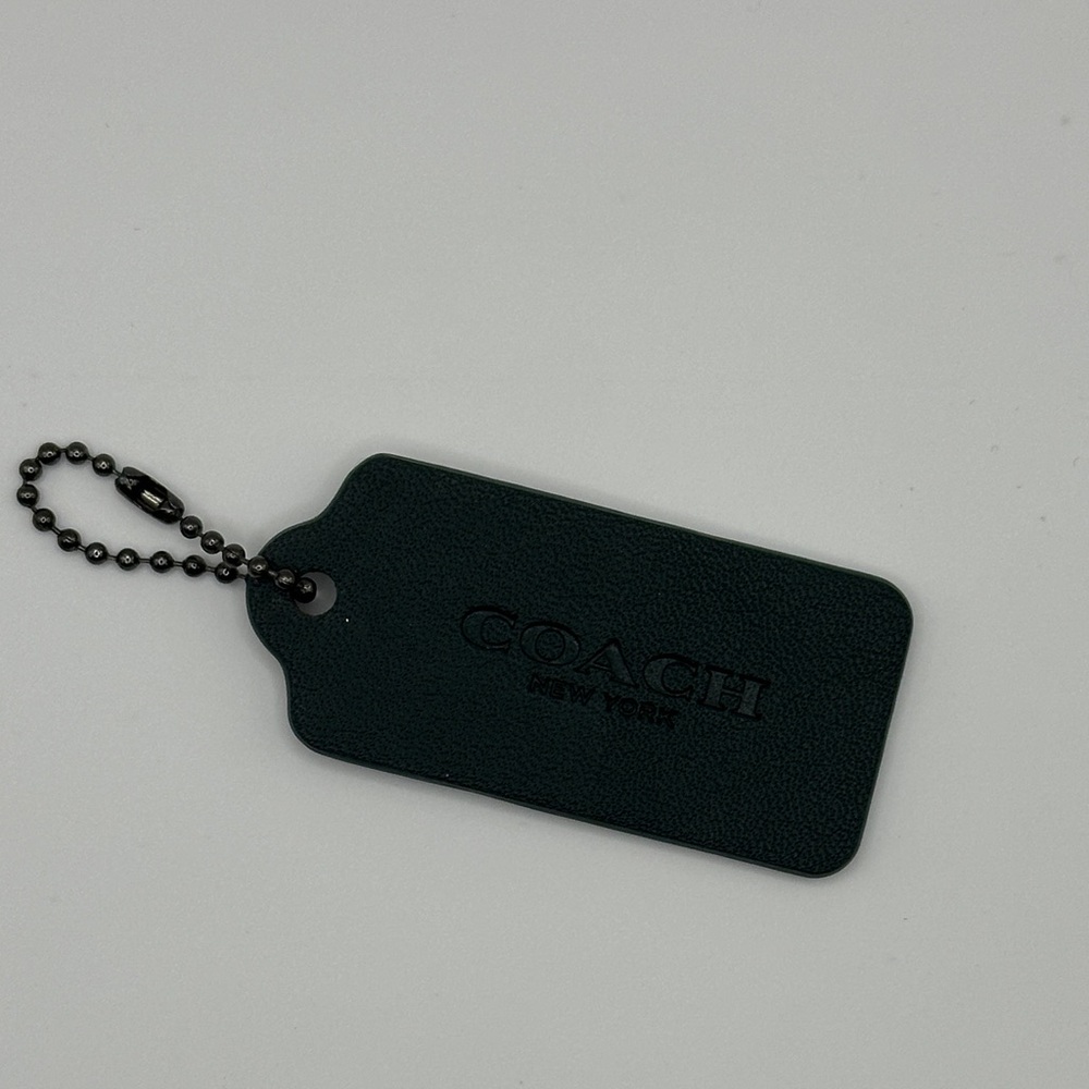 Coach Forest Green Hang Tag Keychain
